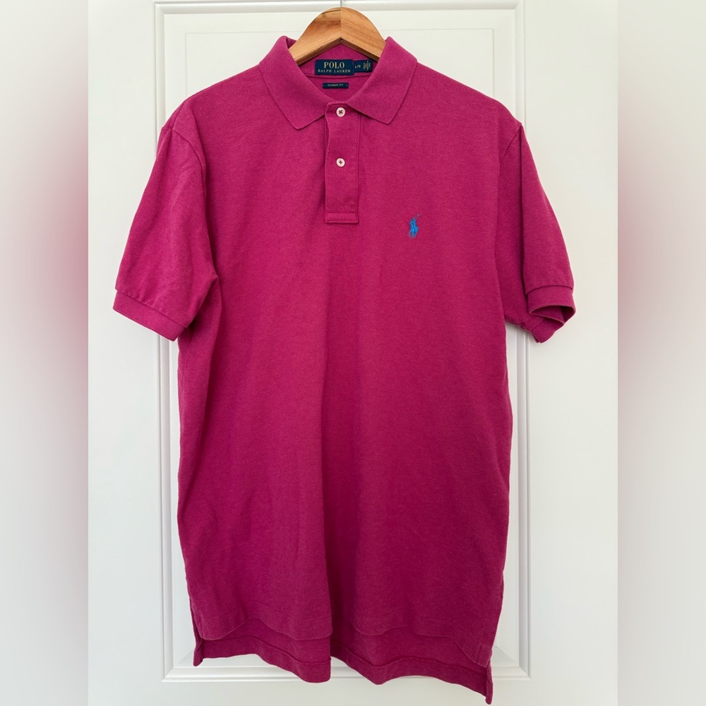 Polo Ralph Lauren Classic Fit Pink Polo Shirt Men's Large Y2K Preppy Aesthetic